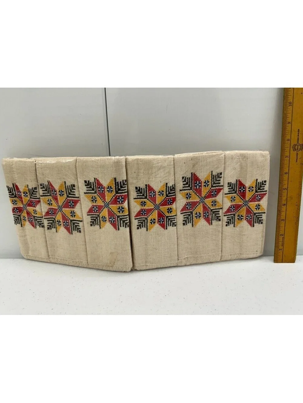 18 Vintage Thai Tribal Crafts Karen Yao Thai Lua Napkins Hemp? Geometric Stitch